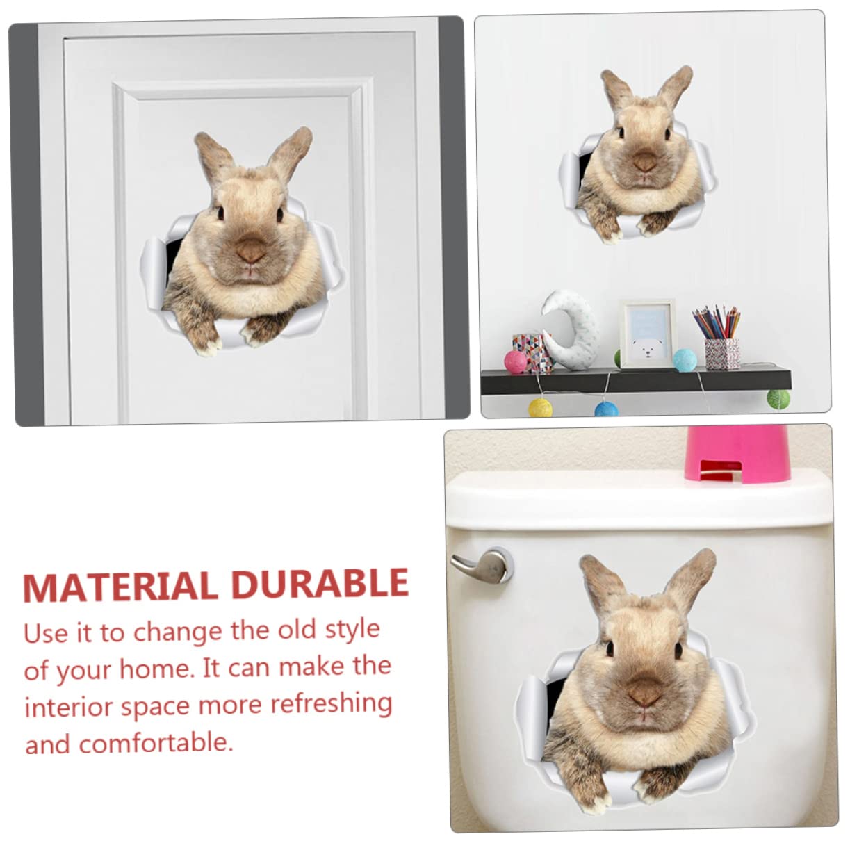 ifundom 3hojas Pegatina De Conejo Para Pared Autoadhesiva Para Habitaciones Infantiles y Decoración Del Para Diversas Superficies