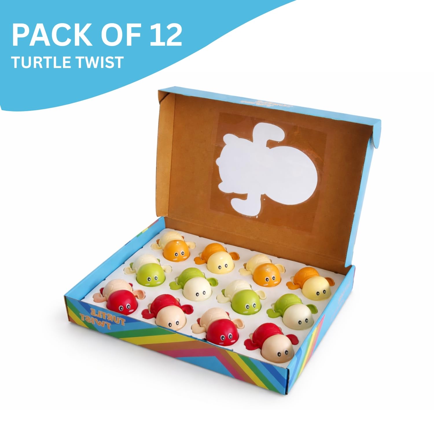 12-Pack Wind-Up Swimming Turtle Bath Toys for Kids - Floating & Paddling Baby Bath Toy Set, Cute Water Play Toys for Toddlers, Bathtub & Pool Fun for Boys and Girls 3