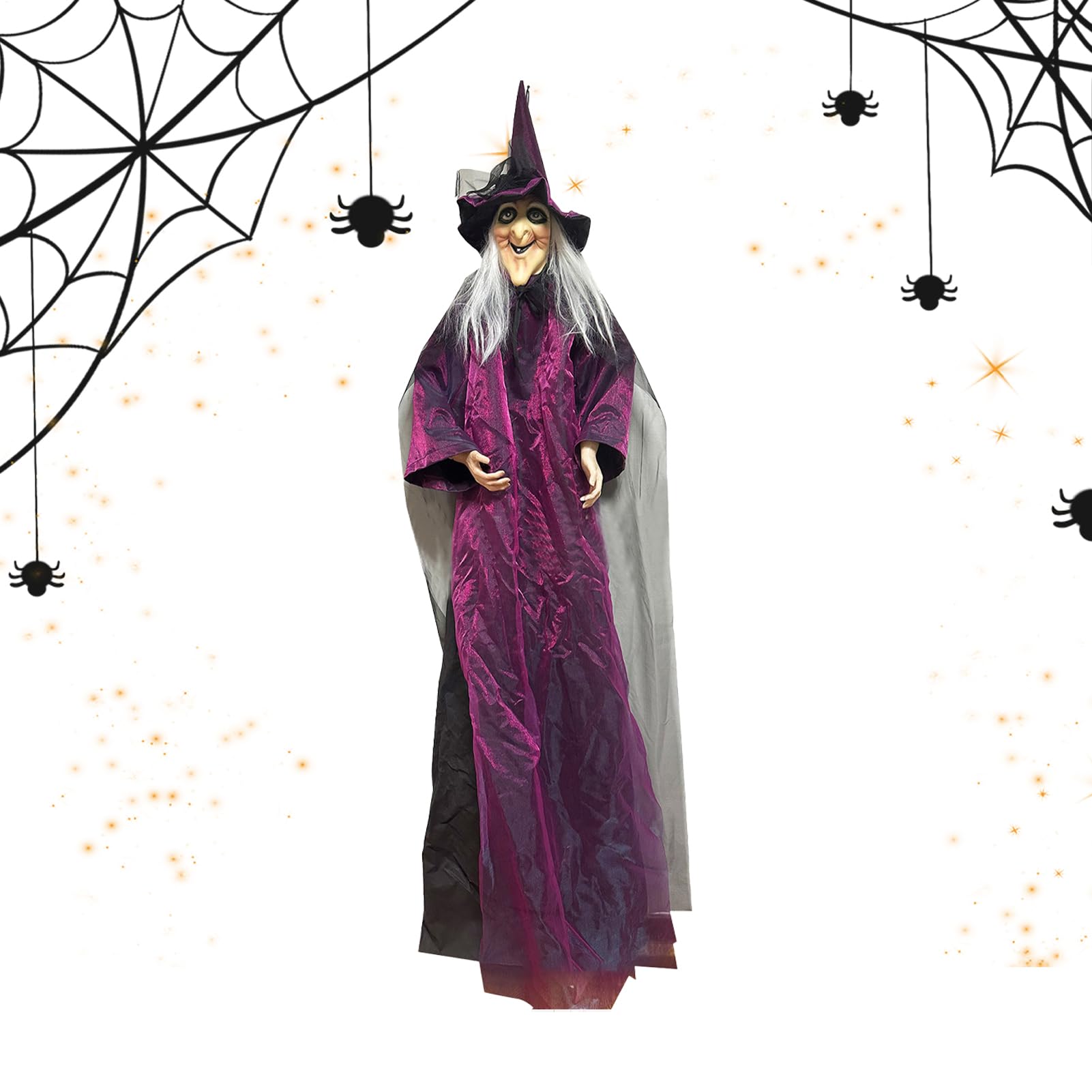 Sorcière volante Halloween décoration interactive pour surprendre vos invités
