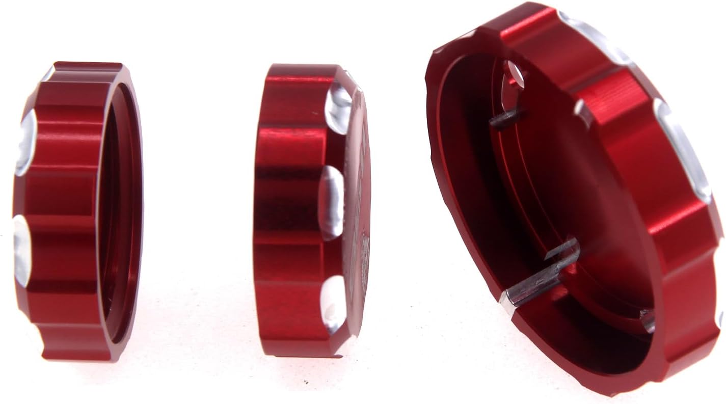 Front Clutch & Brake and Rear Brakes Master Cylinder Fluid Reservoir Cover Cap For Ducati 1198 /R/S 2009 2010 2011 (Red with logo)