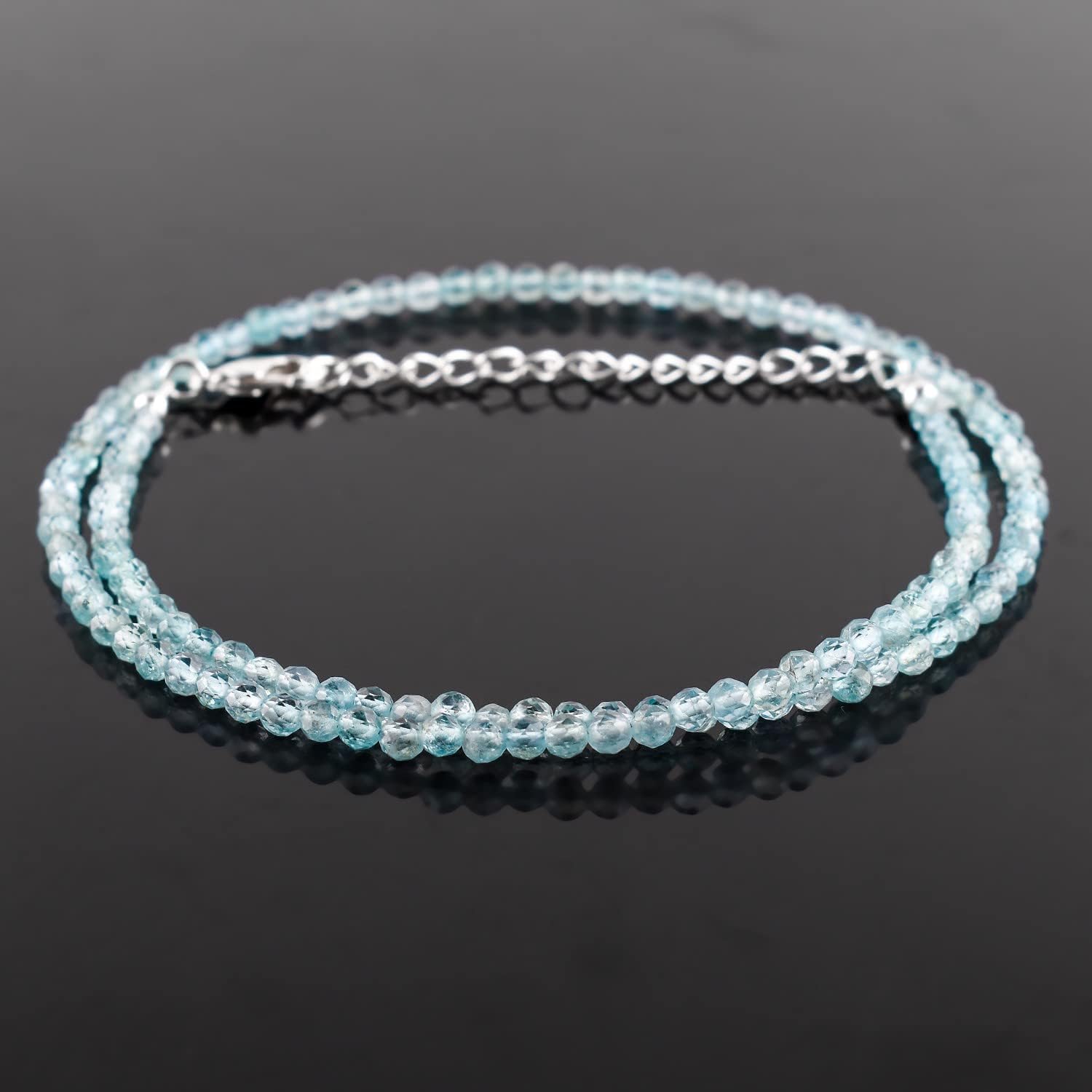 Natural Gemstones Choker Necklace, Faceted Rounds Beads, Silver Plated Jewelry, Healing Crystals, Birthday, Handamde, Minimalist, Women Gifts, Mother's Day - Image 2