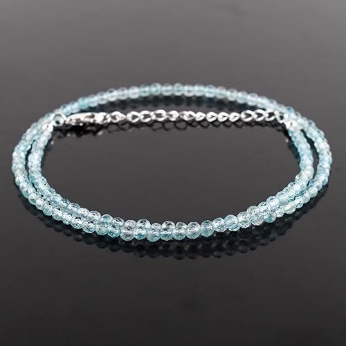 Miniatura 73 de Natural Moonstone Gemstones Choker Necklace, Faceted Rounds Beads, Silver Plated Jewelry, Healing Crystals, Birthday, Handamde, Minimalist, Women