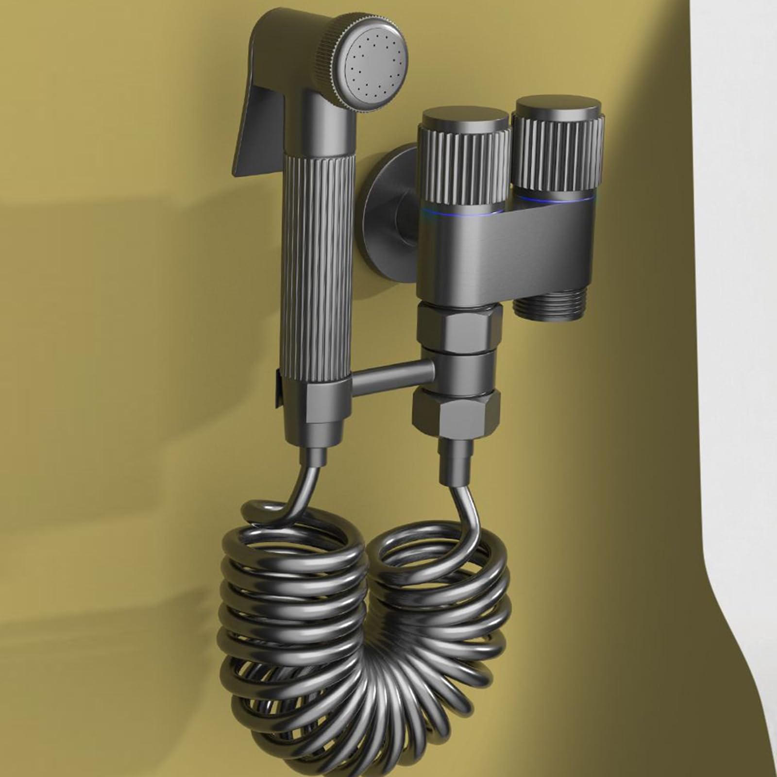 Set di spruzzatori multifunzione per bidet portatili per WC, valvole di controllo doppie e pistola a spruzzo igienica per bagno facile da installare, per uso familiare