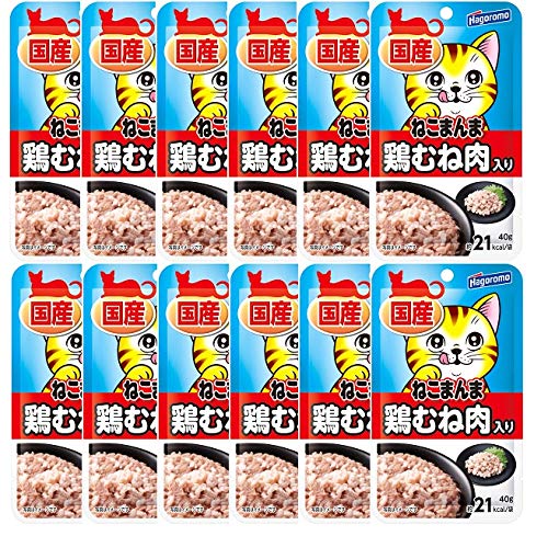 Amazon.co.jp: はごろも ねこまんま パウチ 鶏むね肉入り (国産) 40g