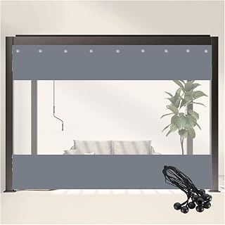 Waterproof Sheet Curtain Transparent Waterproof Tarpaulin Pergola Curtain, for Carport, Gazebo, Canopy, Workshop, Customized UHEKC (Color : Clear, Size : 2.1x2.5m)