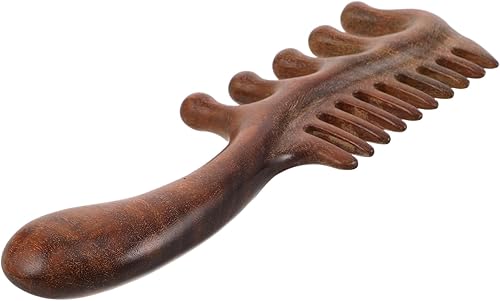 Peine de cuero cabelludo de madera para masaje de cabeza, diseño de cinco dientes, masajeador de cuero cabelludo, peine multiusos para el cabello,