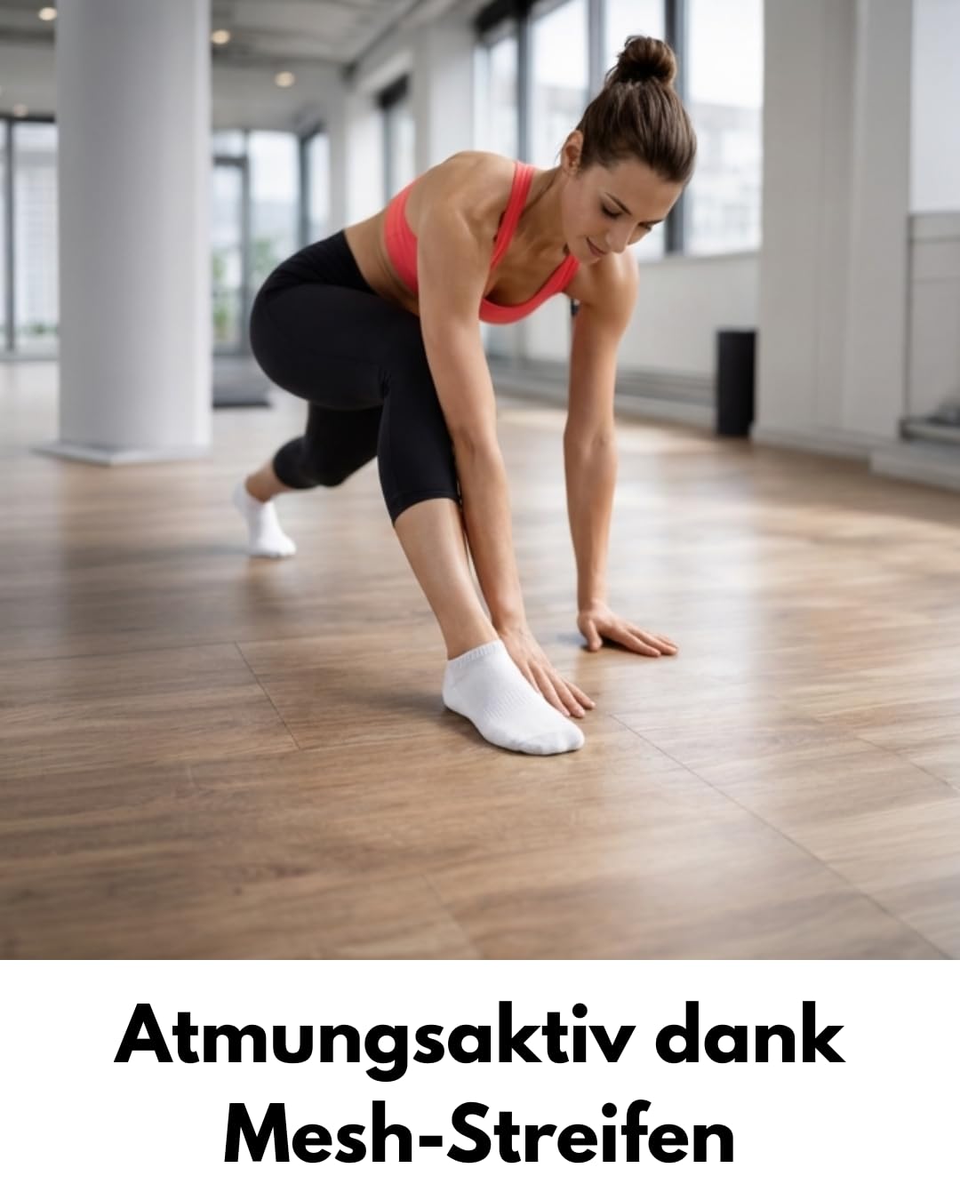 10 Paar Sneaker Socken Herren Damen Baumwolle Atmungsaktiv mit Mesh-Streifen