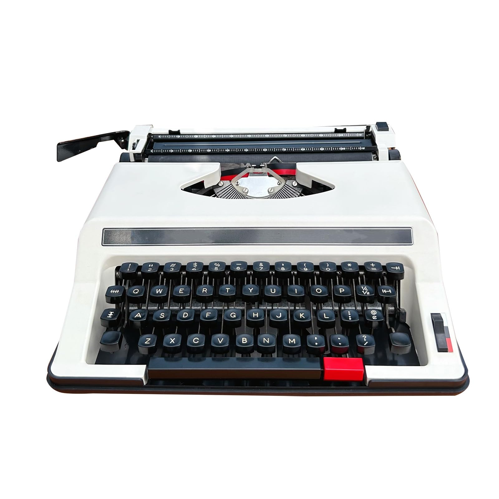 White English Typewriter, Old-Fashioned Traditional Portable Manual Typewriter for Notes Or Letters Or Creative Writing Writers Literary Gift