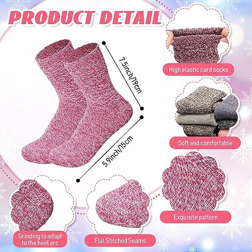 Toulite 50 Pairs Womens Wool Socks Bulk Warm Winter Thick Knit Thermal Socks for Women Men Christmas Gifts2