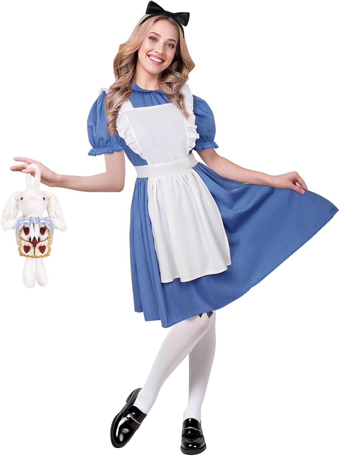 CICOCI Adult Halloween Costume Womens Fairy Tales Charactor Blue Dress Cosplay Full Set