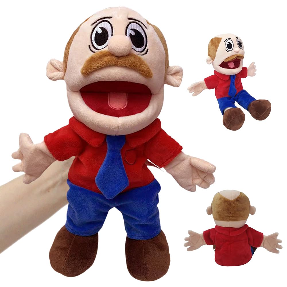 JYQOQH Jeffy Puppet, 40cm Hand Puppets for Kids, Jeffy Hand Puppet with Working Mouth for Role Play, for Interactive Performance Storytelling, for Birthday Christmas Halloween Party