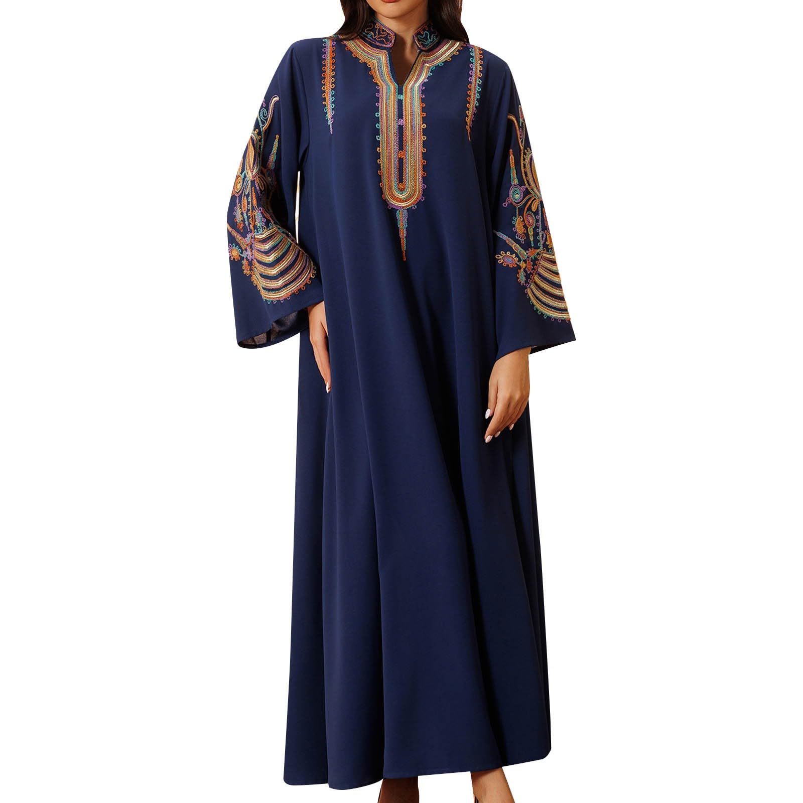 Damen Muslimische Kleider Langarm Ramadan Muslimische Kleid Islamischer Naher Osten Dubai Türkei Maxi Bequeme Elegant Roben Türkei Party Braut Abend Gebetskleidung