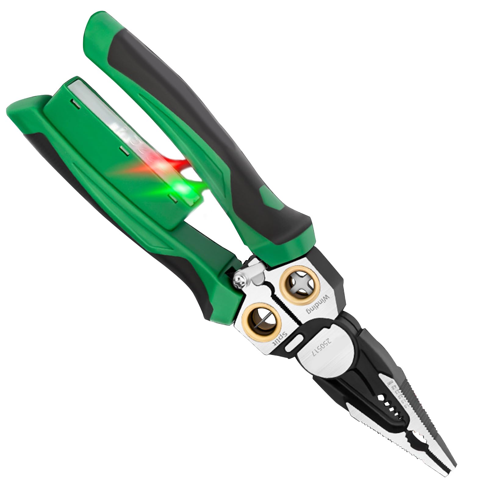 Tsophreniq Voltages Testing Electrician Stripping Plier With Comfortable Grip Handle For Wire Cutting Stripping Efficient Handling Electrician Tool With Voltages Detector