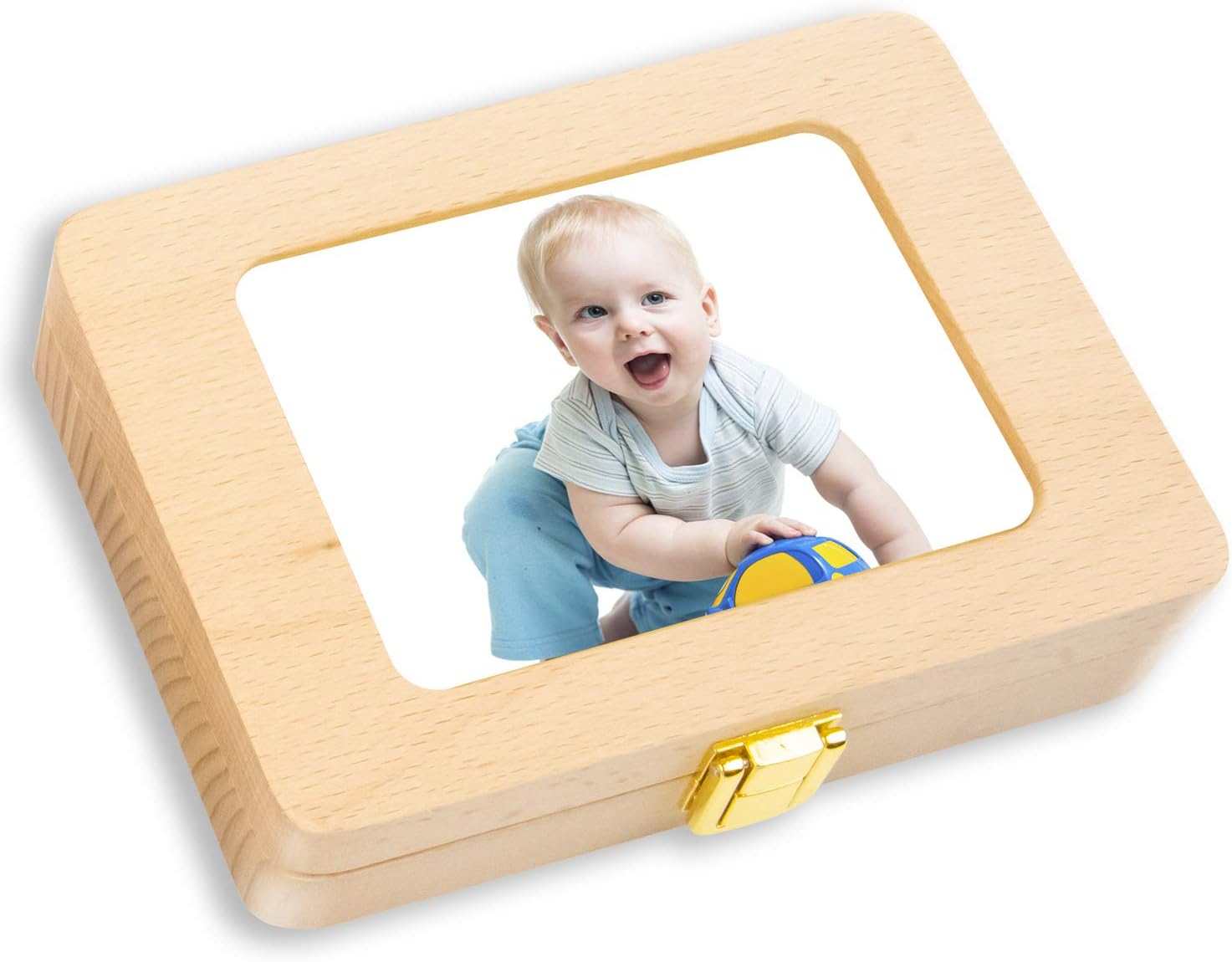 Tooth Box, Tooth Keepsake Box, Keepsake Box, Baby Teeth Box Milk Teeth Save Organizer Kit, Tooth Collection with Photo Frame Memory Storage Souvenir Case Gift for Children Kids Moms [English Version]