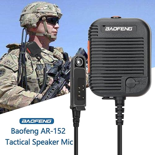 Miniatura 9 de BAOFENG Radio Jamón Micrófono de altavoz táctico Mando a distancia de mano Dual PTT Volumen Ajustable Hombro Mic UV-9R Plus UV-9R PRO GMRS-9R UV-9G