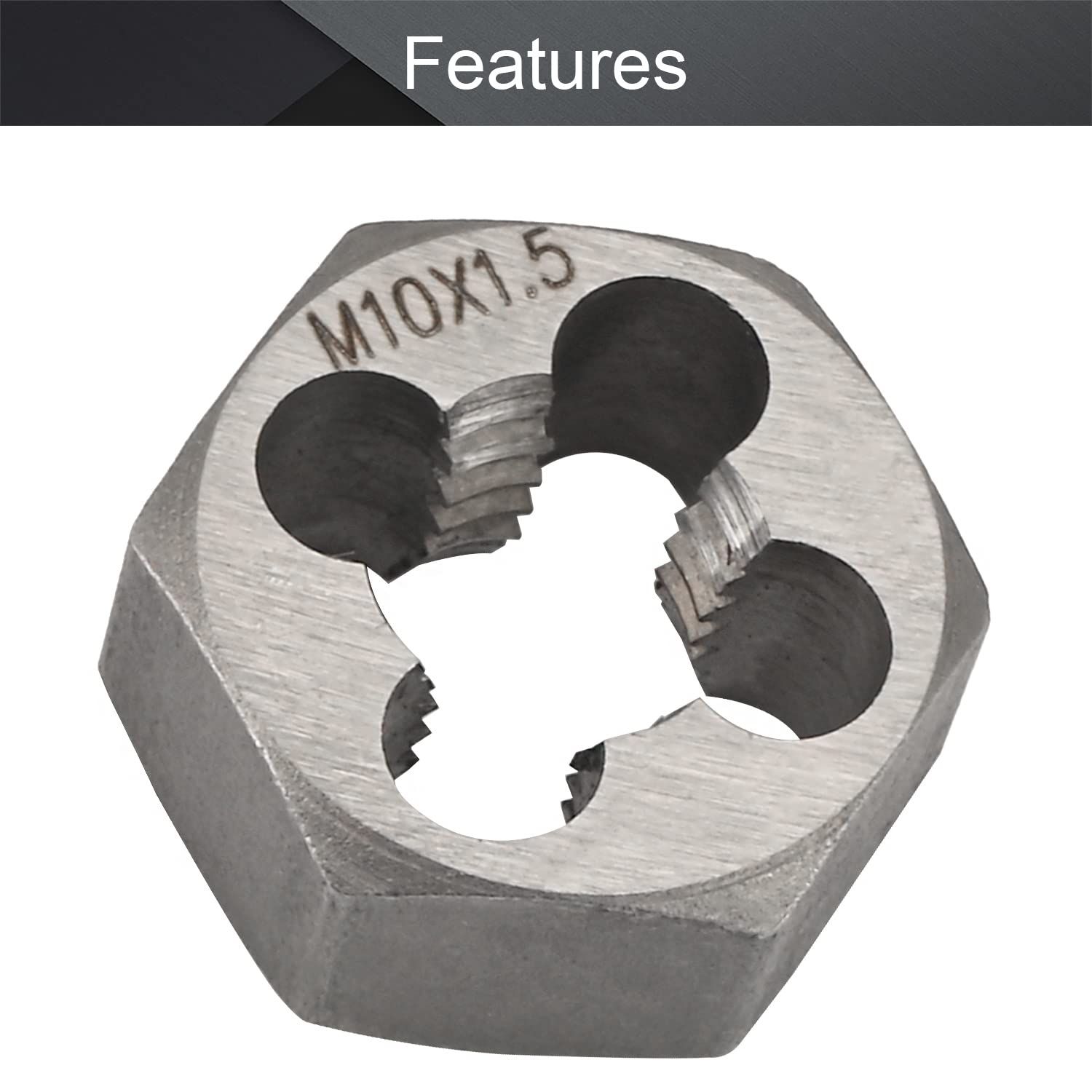 Utoolmart Hex Rethreading Die, M10 x 1.5 Pitch, Carbon Steel Thread Die, Hex Rethreading Die Machine Thread Die, Hexagon Taper Pipe Die — Amazon image 2