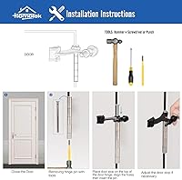 Vista 4 de HOMOTEK Paquete de 2 Topes de Puerta con Pasador de Bisagra de Latón Antiguo, Tope de Puerta Ajustable de Lujo Resistente de 2-1/2"x1-3/4