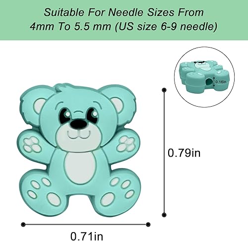 Miniatura 4 de Yzzyemn 10 tapones para agujas de tejer, protectores de puntos, accesorios y suministros para tejer, herramientas de tejer, kit de iniciación para