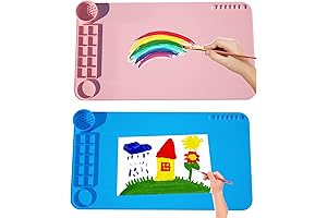2 Pack Silicone Art Mat with Cup - The Ultimate Art Buddy for Kids