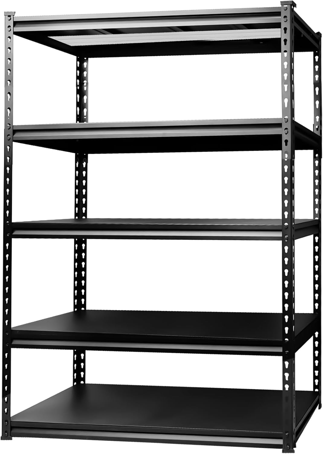 59" Garage Shelving, Garage Storage Shelving, Adjustable 5 Tier Unit Shelving, Heavy Duty Shelving Metal Shelving for Warehouse, Basement, Kitchen Shelf 39.4" W*15.7" D 59 "H -Black