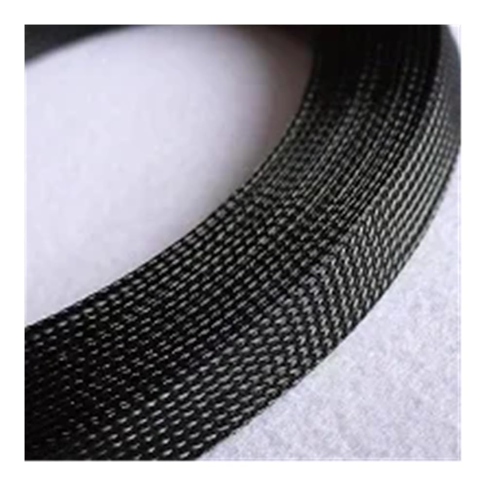 Guaina protettiva in nylon intrecciato ad alta densità da 1/10 m, 2, 4, 6, 8, 10, 12, 14, 16, 18, 20, 25, 30, 40 mm, ad alta densità (nero, 40 mm, 10 metri)