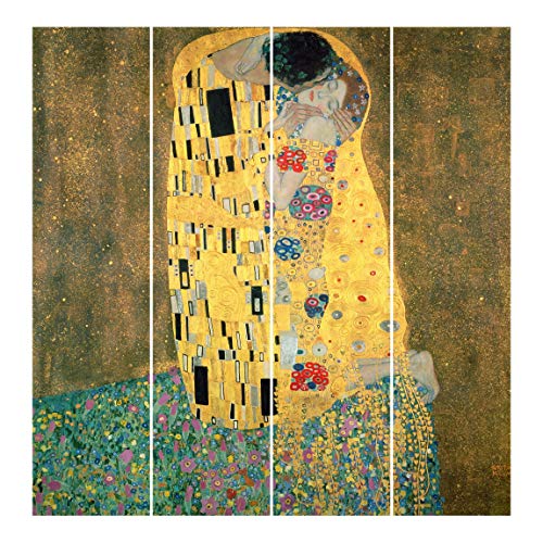 Bilderwelten Cortinas deslizables G. Klimt Kiss 4 Paneles japoneses Sin Montaje 250x240cm