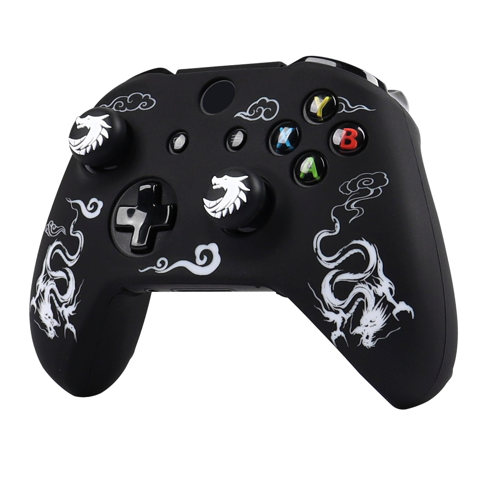 RALAN Controller Skin for Xbox One, Anti-Slip Silicone Controller Cover Protector Case Compatible for Xbox 1 Wireless/Wired Gamepad Joystick with 2 Cute Thumb Grips Caps.