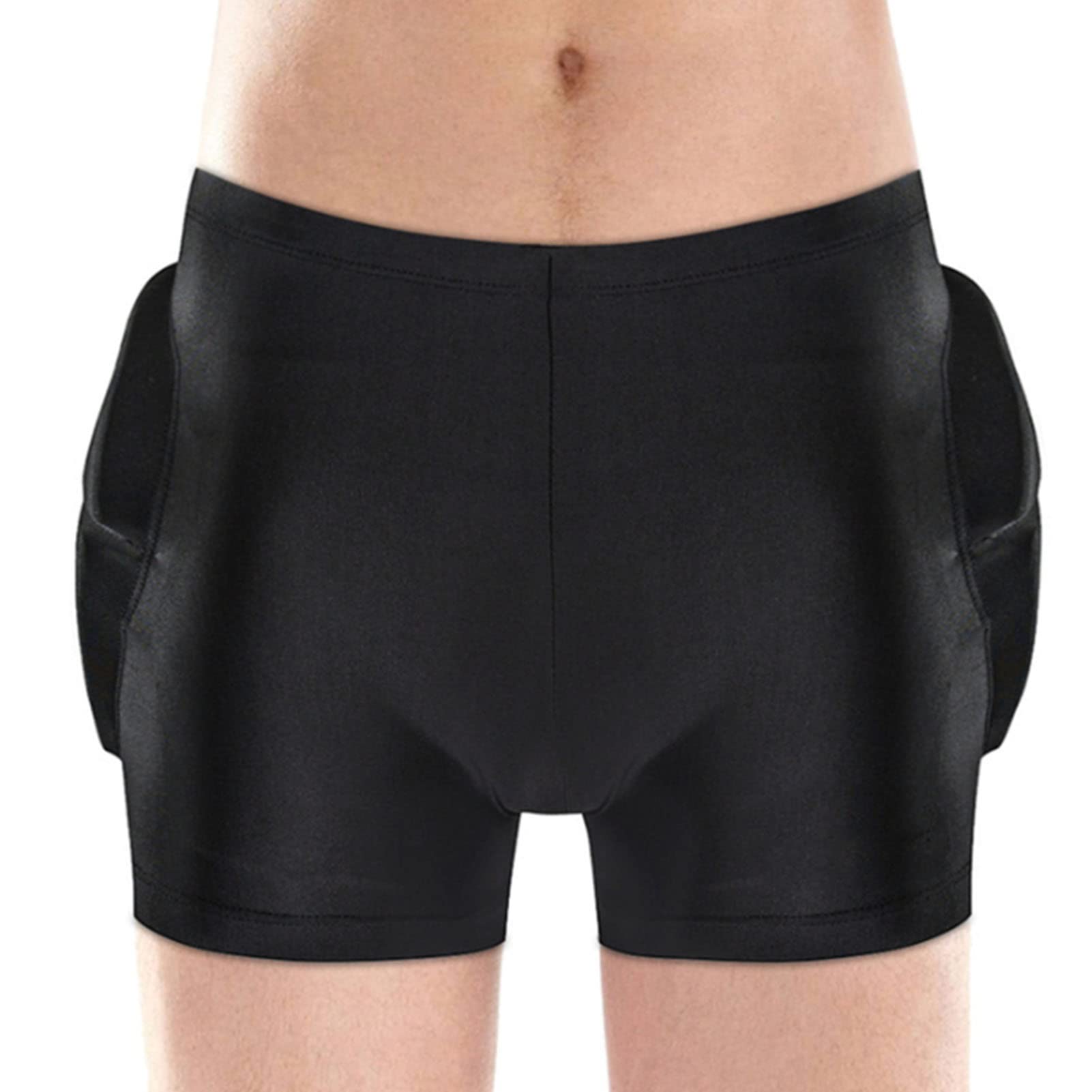 Protectores de Cadera para Niños, Pantalones Cortos de Protección de Cadera y Trasero para Niños, Transpirables, Poliuretano, Almohadillas de Patín para Niños, para sobre Ruedas, Esquí, (M -Negro)