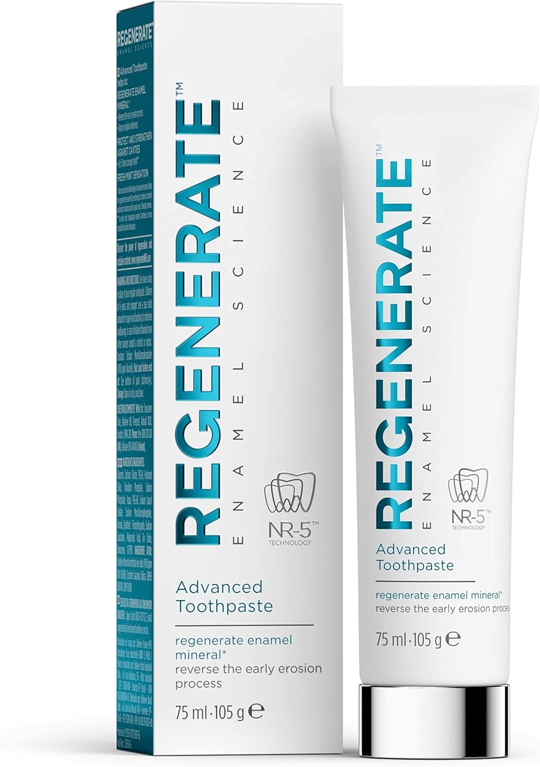 Regenerate Enamel Science Kit Completo per Cura Smalto Dentale, Dentifricio Avanzato, Siero NR-5™ e 1 Set di Mascherine, Rigenera i Minerali dello Smalto, Protezione Carie, Ripristina il Bianco, Menta