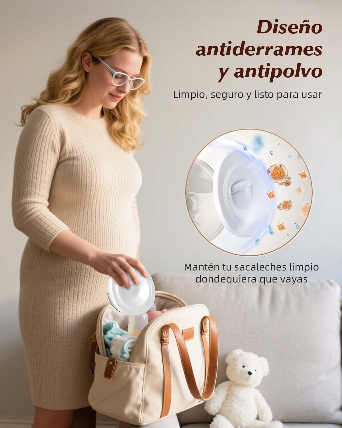 KISSBOBO K6 Sacaleches Electricos Doble,280mmHg Fuerte Succión,4 Modos 19 Niveles Extractor de Leche Materna,con Función Memoria,para Lactancia Cómoda y Eficiente,Portátil y Sin Manos