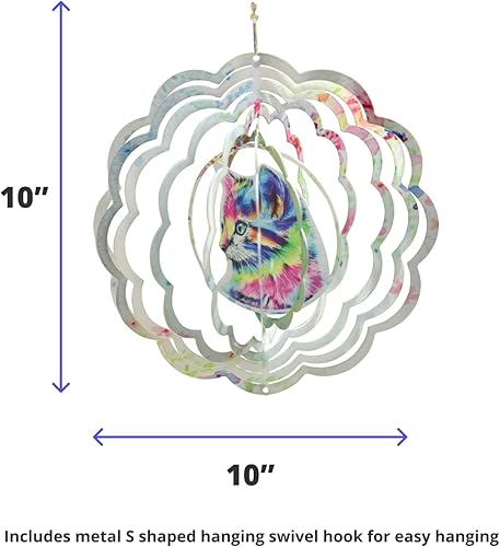 Vista 26 de VP Home Molinillo de viento floral de colibrí, molinillos de viento de metal para decoración de patio y jardín, escultura cinética 3D de colibrí