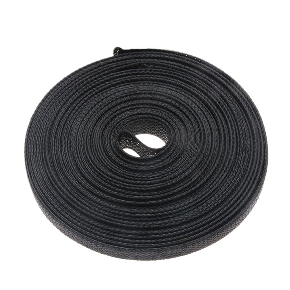 Manica intrecciata Guaina protettiva for cavi intrecciati espandibili in PET, lunghezza 20 m, 50, 100, guaina for elettrici, 1 pz(Black,15mmx50M)