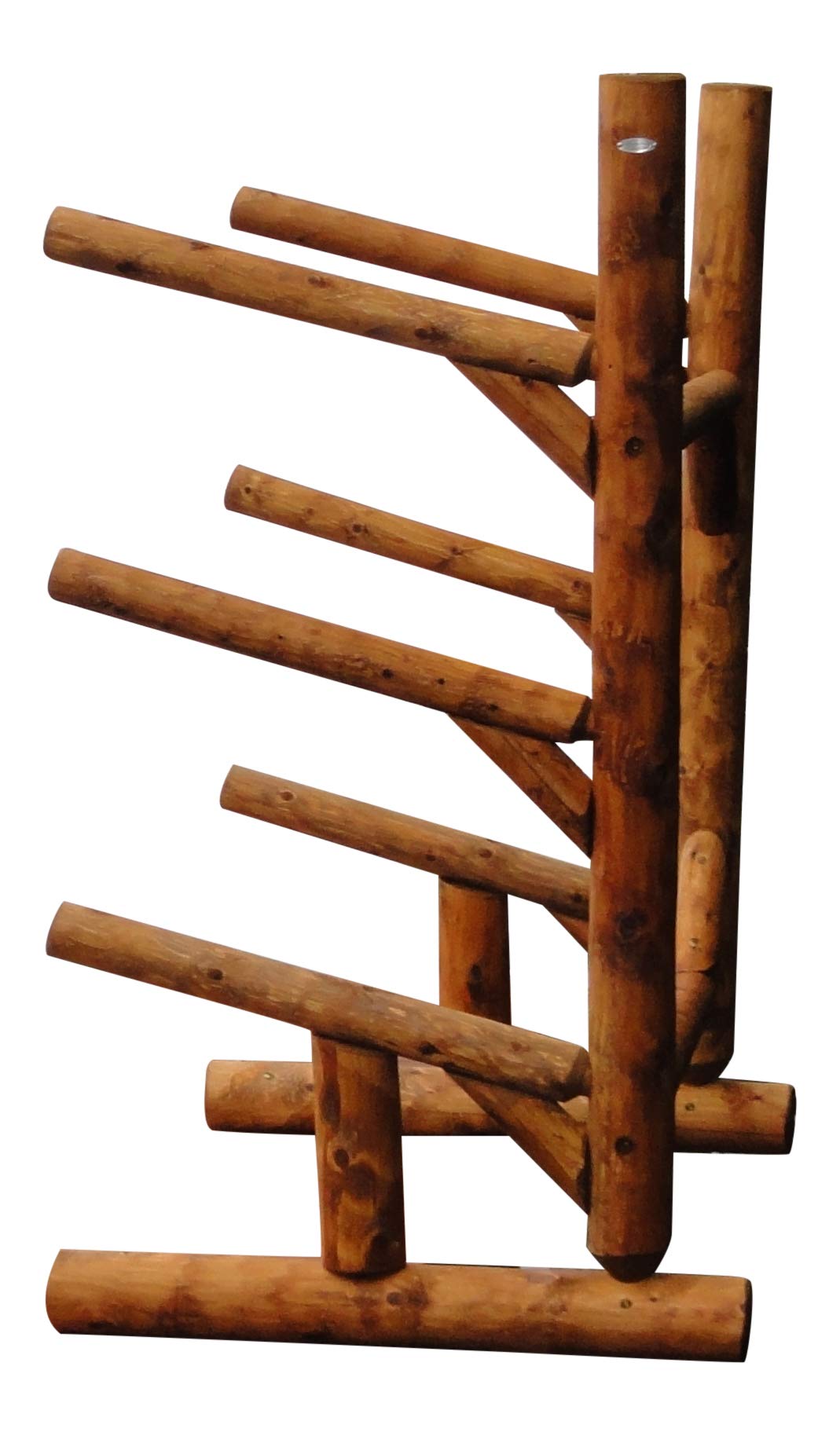 Log Kayak Rack3-Place 1-Sided Kayak/SUPS Rack, Kayak Garage Storage Rack, Outdoor Storage for Kayak, SUP Board, Surfboard Stand, Surf Rack, Standing Kayak and Storage Rack for Garage Use