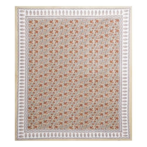 Image of Living Roots Jaipuri Hand Block Print Double Cotton Bedsheet & 2 Pillow Covers, for Mattress Upto 8 inches Thick, No Colour Bleeding, Red Colour, Super King Size 96 * 104 inches, 150TC (577-A)