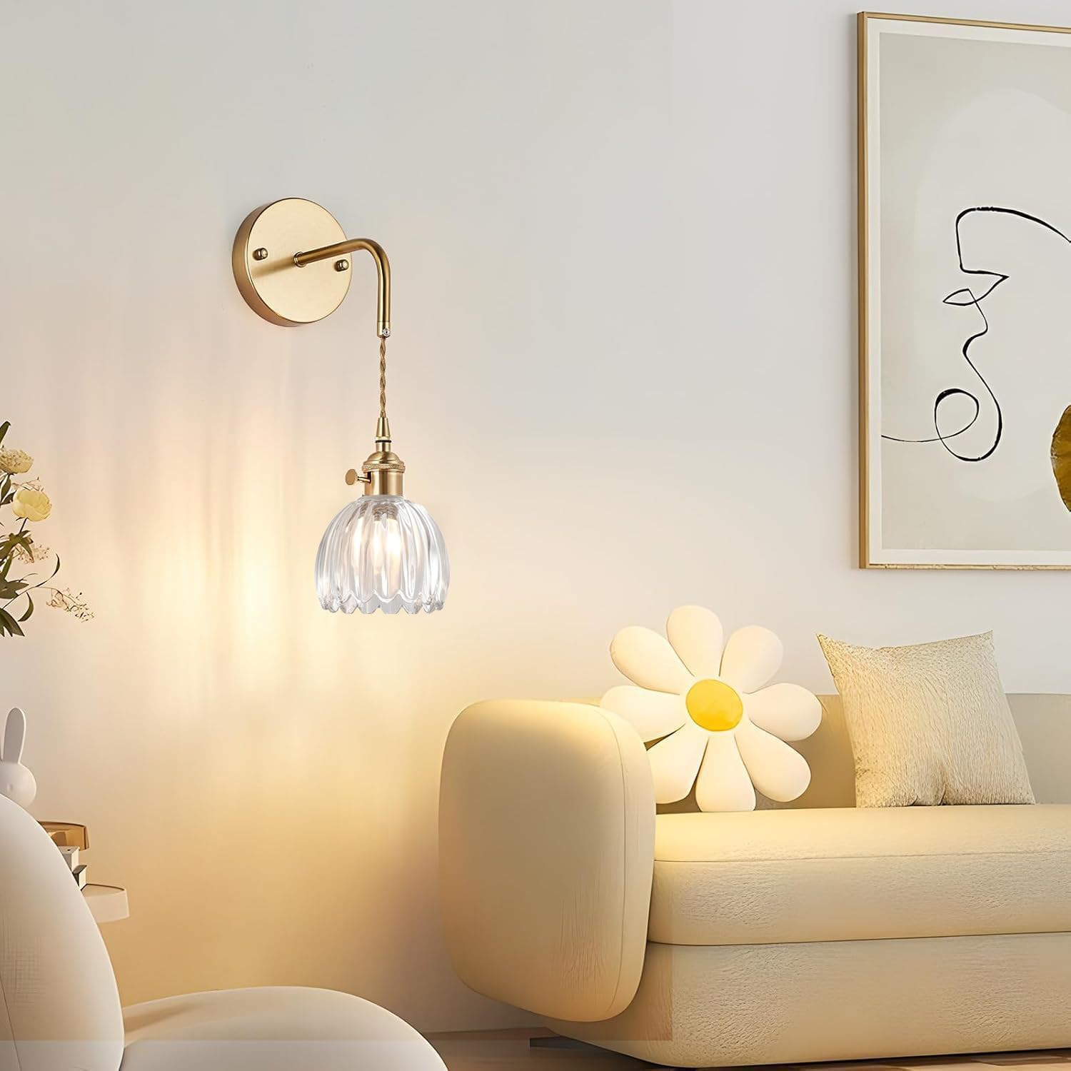 Vintage mosiężny klosz lampy ścienne przezroczyste szkło z przełącznikiem Lampa ścienna E27 Dec Kinkiet do łazienki Sypialnia Salon Kuchnia