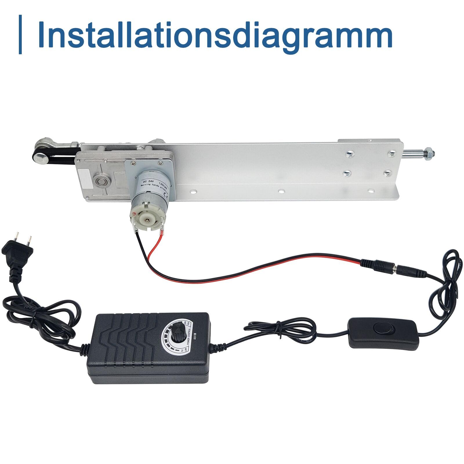 3-15cm Hubkolbenmotor DC 24V 120RPM Einstellbar Teleskop Linearantrieb mit Drehzahlregler