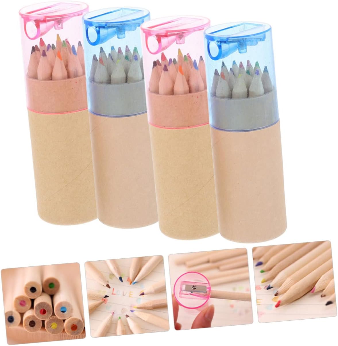 48 Pack Kids Colored Pencils Water Soluble Wood Drawing Set image 5