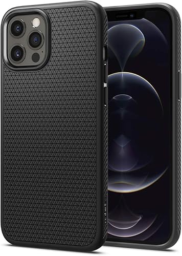 Vista 381 de Spigen Liquid Air - Funda diseñada para iPhone 13 Pro Max (2021), color negro mate
