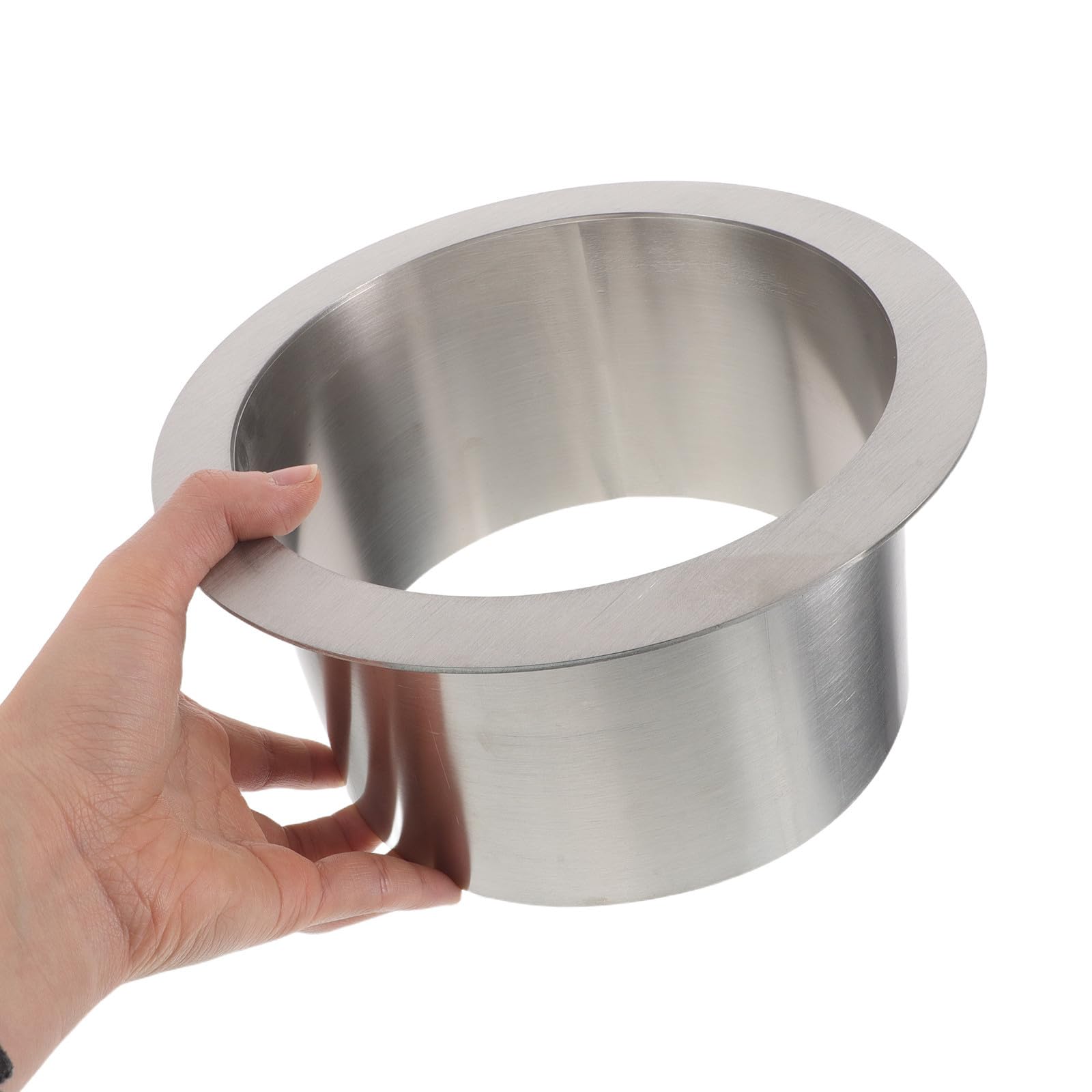 Coperchio Cestino Incassato Rotondo in Acciaio Inox, Argento