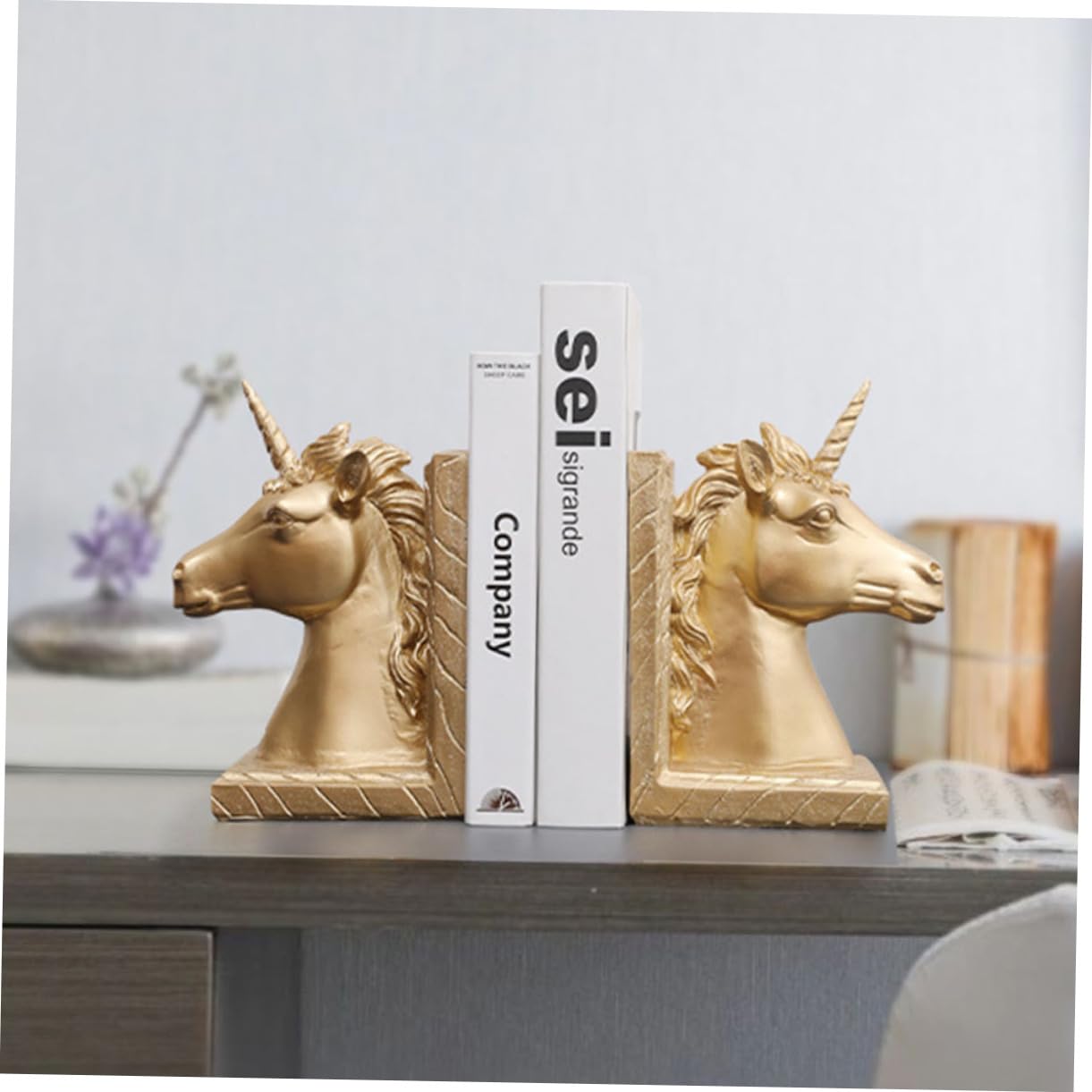 STOBOK Eleganti Fermalibri in Resina Set Da 2 Fermalibri Per Mensole Da Scrivania Per Decorare La Libreria