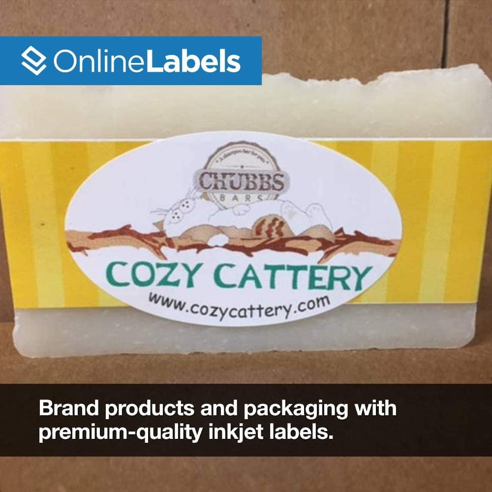 2.5 x 1.5 White Gloss Oval Labels (Inkjet Printers Only) - Pack of 1,800 Labels, 100 Sheets - OnlineLabels - Image 6