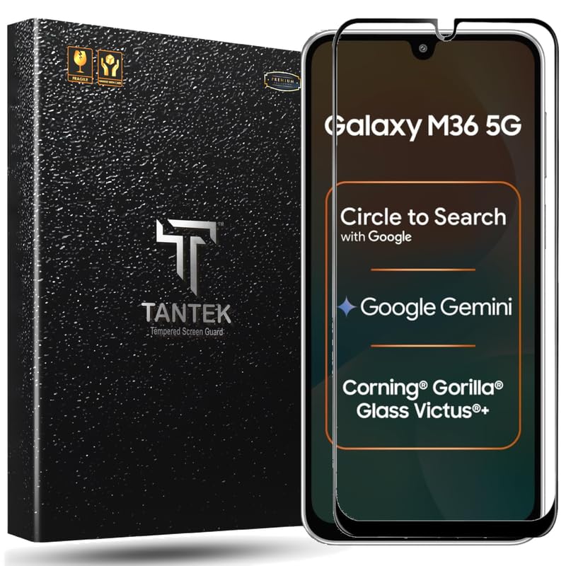 Image of TitanGuard Tempered Glass Screen Protector Guard for Samsung Galaxy M36 / F36 5G / Galaxy A17 5G - 9H Hardness, Military Grade, Anti-Static, Easy Installation Kit - 1 PACK