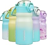 BJPKPK Water Bottle with Straw 18oz Insulated Water Bottles Reusable Stainless Steel Metal Thermo with Leak Proof Lockable Lid and Carry Handle,Light Pink