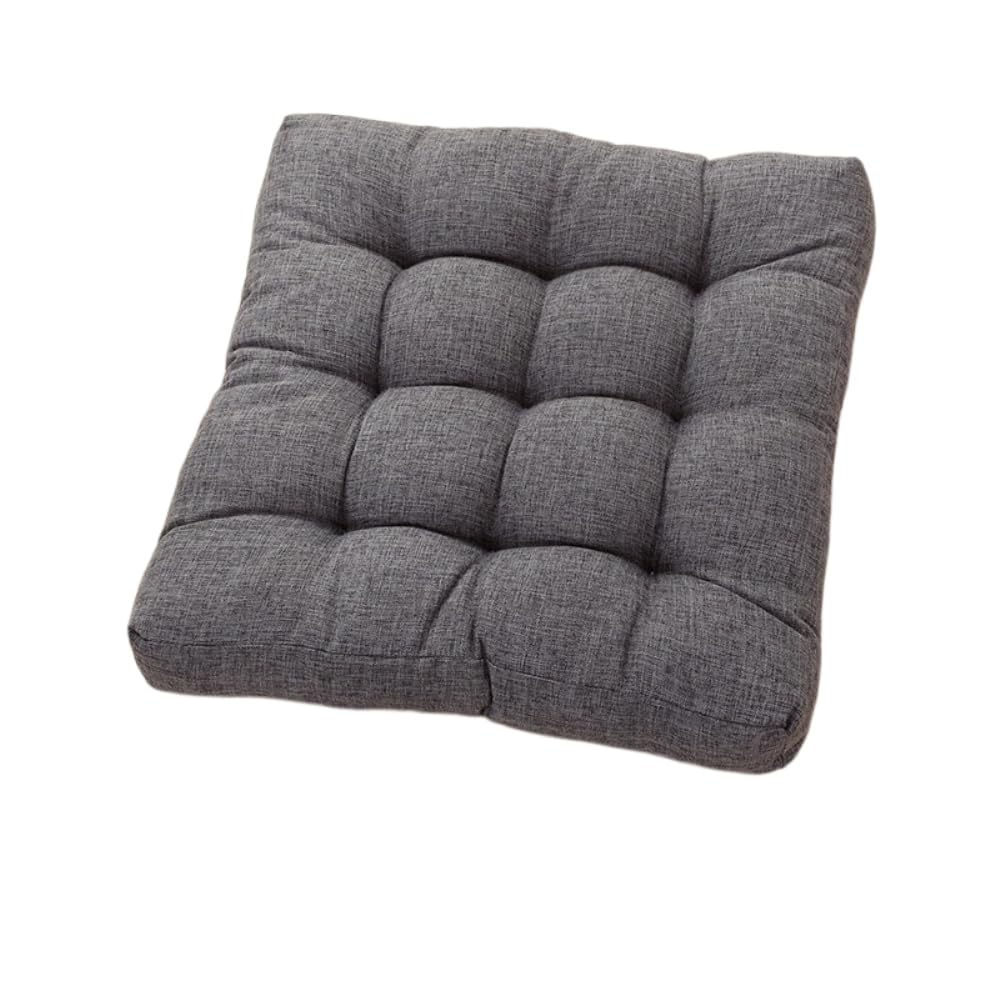 Coussin de chaise antidérapant et lavable grand format gris foncé 53cm