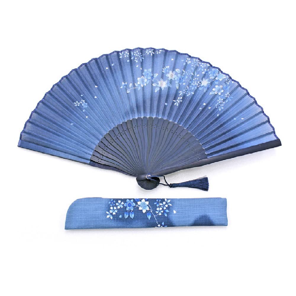 Amazon.co.jp: 舞扇堂【女性用扇子】藍乃町（扇子袋付き・桐箱入り