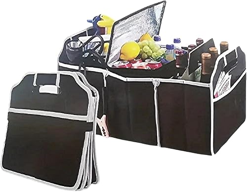 Miniatura 7 de Organizador de maletero plegable para automóvil, SUV, camión, almacenamiento portátil para herramientas, mapas, suministros, botellas, comestibles,
