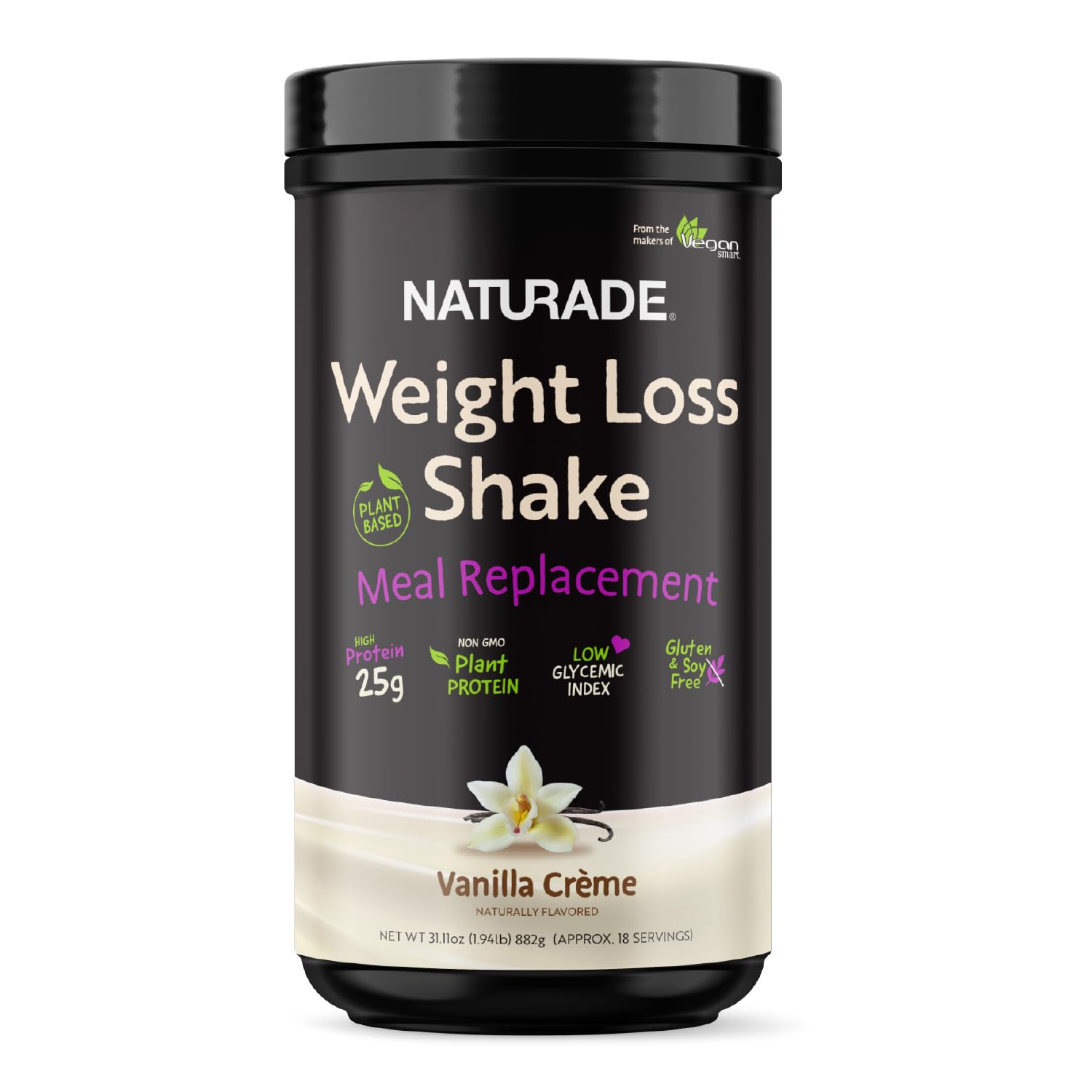 Naturade Plant-Based Weight Loss Shake, 25g Protein, 6g Dietary Fiber, Gluten & Soy Free – Vanilla Crème 18 Servings Naturade Plant-Based Weight Loss Shake, 25g Protein, 6g Dietary Fiber, Gluten & Soy Free – Vanilla Crème 18 Servings