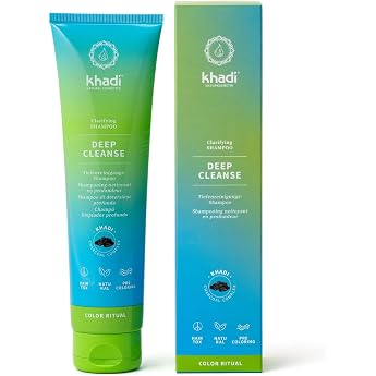 Khadi Deep Cleanse Activated Carbon Pre-Colour Shampoo Deep Cleansing 150 ml Entfernt Stylingr ckst nde Silikon & Filmbildner; f r alle Haartypen vor Pflanzenhaarfarbe 100% zertifizierte Naturkosmetik