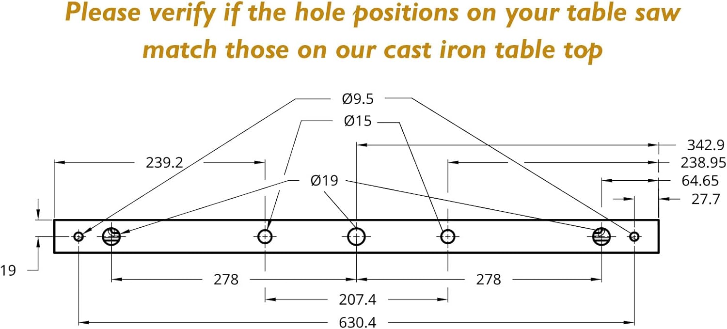 O'SKOOL 27” x 16” Cast Iron Router Table Extension Wing, RTS015