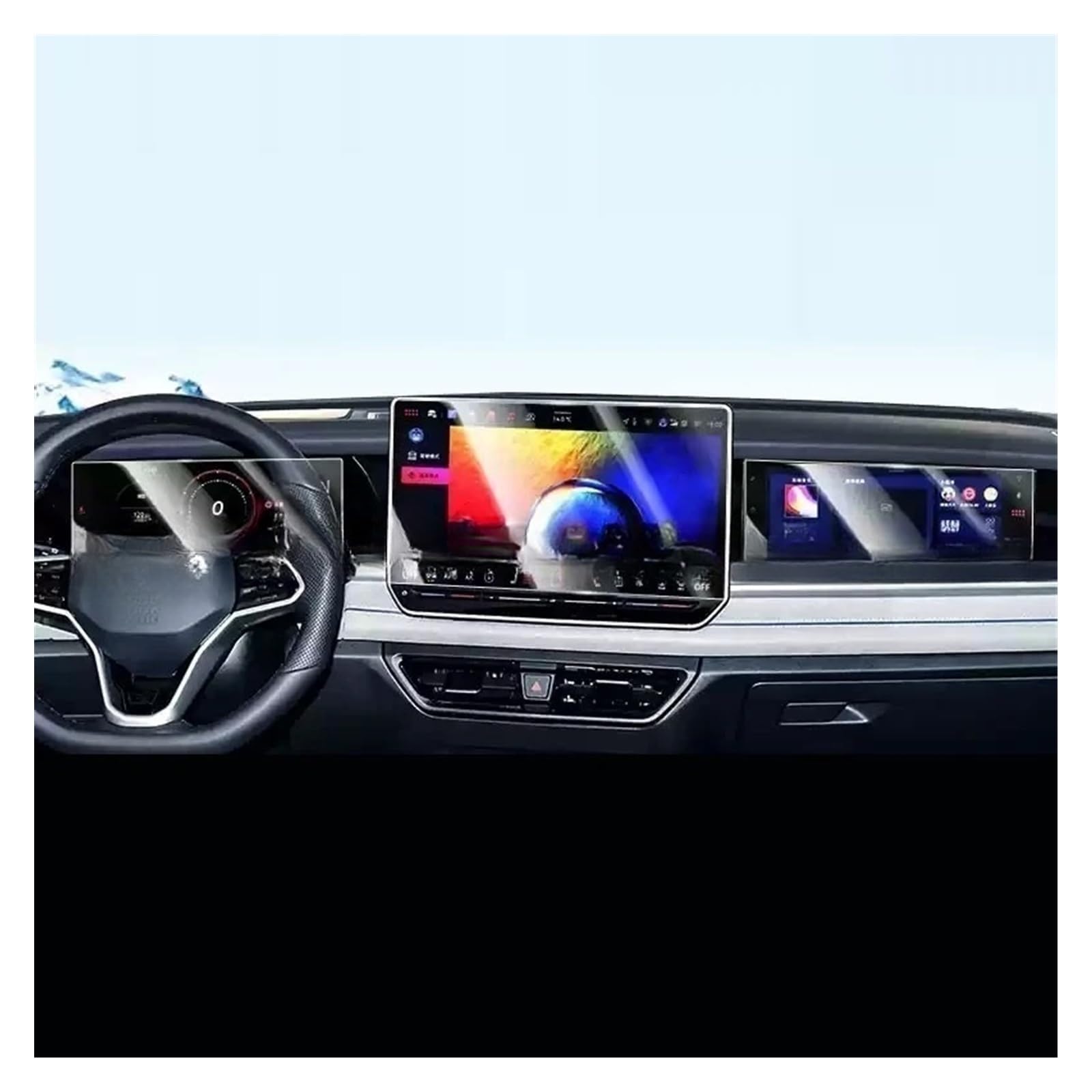 Displayschutzfolie Aus Glas Für Vo&lkswagen Für TAYRON 2025 15 Zoll Mit GPS-Navigationssystem Und Armaturenbrett – Kratzfest Displayfolie
